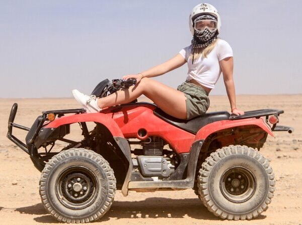 Exploring desert landscapes on a private quad bike safari in Hurghada